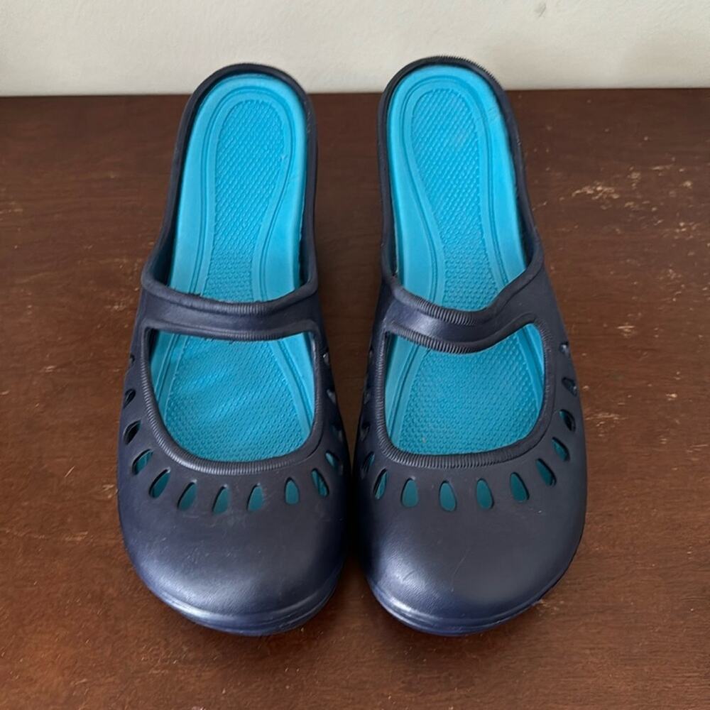 Blue Wedge Sandals Size 10 NWOT